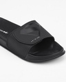Shop Men's Black Superman Shadow Printed Velcro Sliders