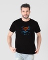 Shop Men's Black Superman Torn (SML) Graphic Printed T-shirt-Front
