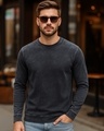 Shop Men's Black Acid Wash Sweatshirt-Front