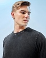 Shop Men's Black Acid Wash Sweatshirt