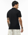 Shop Men's Black Textured Flatknit Polo T-shirt-Design