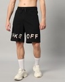 Shop Men's Black Take Off Typography Relaxed Fit Shorts-Front