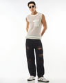 Shop Men's Black Tapered Fit Distressed Jeans-Full