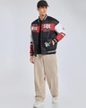Shop Men's Black Tasmanian Devil Graphic Printed Oversized Bomber Jacket