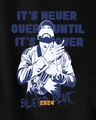 Shop Men's Black Team Blue Graphic Printed Oversized T-shirt