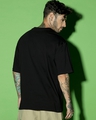 Shop Men's Black Team Blue Graphic Printed Oversized T-shirt-Full