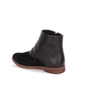 Shop Men's Black Textured Leather Flat Boots-Full
