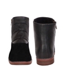 Shop Men's Black Textured Leather Flat Boots