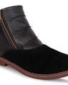 Shop Men's Black Textured Leather Flat Boots