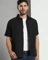 Shop Men's Black Textured Shirt-Front