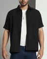 Shop Men's Black Textured Shirt