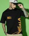 Shop Men's Black Thala Graphic Printed Oversized T-shirt-Front