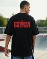 Shop Men's Black The Batman Vengeance Placeholder Graphic Printed Oversized T-shirt-Front