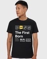 Shop Men's Black The First Born Typography T-shirt-Front