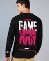 Shop Men's Black The Game Graphic Printed Oversized T-shirt-Front