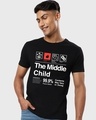 Shop Men's Black The Middle Child Typography T-shirt-Front