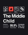 Shop Men's Black The Middle Child Typography T-shirt-Full