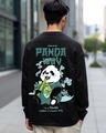 Shop Men's Black The Panda Way Graphic Printed Oversized T-shirt-Front