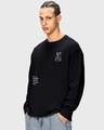 Shop Men's Black The Panda Way Graphic Printed Oversized T-shirt-Full