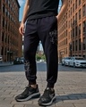 Shop Men's Black The Rivals Graphic Printed Super Loose Fit Joggers-Front
