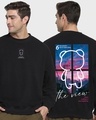 Shop Men's Black The View Graphic Printed Oversized Sweatshirt-Front