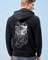 Shop Men's Black The Warrior King Graphic Printed Hoodies-Front