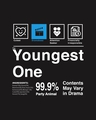 Shop Men's Black The Youngest One Typography T-shirt-Full