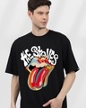 Shop Men's Black Thestones Graphic Printed Oversized T-shirt-Front