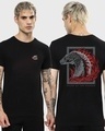 Shop Men's Black Throne of Dragon Graphic Printed T-shirt-Front