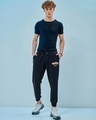 Shop Men's Black Thunder Breathing Typography Oversized Joggers