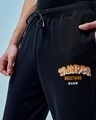 Shop Men's Black Thunder Breathing Typography Oversized Joggers