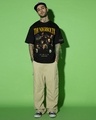Shop Men's Black Thunderbolts Graphic Printed Oversized T-shirt