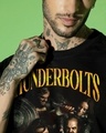 Shop Men's Black Thunderbolts Graphic Printed Oversized T-shirt