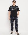 Shop Men's Black Thunderstorm Graphic Printed Oversized T-shirt & Jogger Set-Front