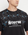 Shop Men's Black Thunderstorm Graphic Printed Oversized T-shirt & Jogger Set