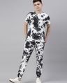 Shop Men's Black Tie & Dye T-shirt & Pyjama Set-Front