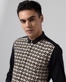 Shop Men's Black Tile Embroidered Slim Fit Shirt-Full