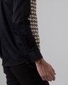 Shop Men's Black Tile Embroidered Slim Fit Shirt