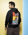 Shop Men's Black Tom & Jerry Graphic Printed Oversized Hoodie-Front