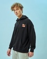 Shop Men's Black Tom & Jerry Graphic Printed Oversized Hoodie-Full