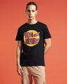 Shop Men's Black Tom & Jerry Logo Typography T-shirt-Front