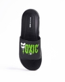 Shop Men's Black Toxic Printed Velcro Sliders-Full