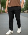 Shop Men's Black Track Pants-Front