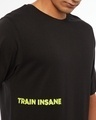 Shop Men's Black Train Insane Typography Oversized Fit T-shirt