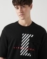 Shop Men's Black Troublesome Graphic Printed Oversized T-shirt