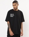 Shop Men's Black Trust God & Chill Typography Oversized T-shirt-Front