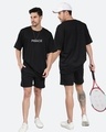 Shop Men's Black Typography Oversized Co-ordinates 5-Front