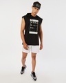 Shop Men's Black Typography Oversized Hooded Vest-Full