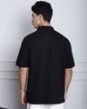 Shop Men's Black Typography Oversized Polo T-shirt-Full