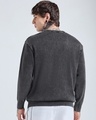 Shop Men's Black Typography Oversized Acid Wash Sweater-Full